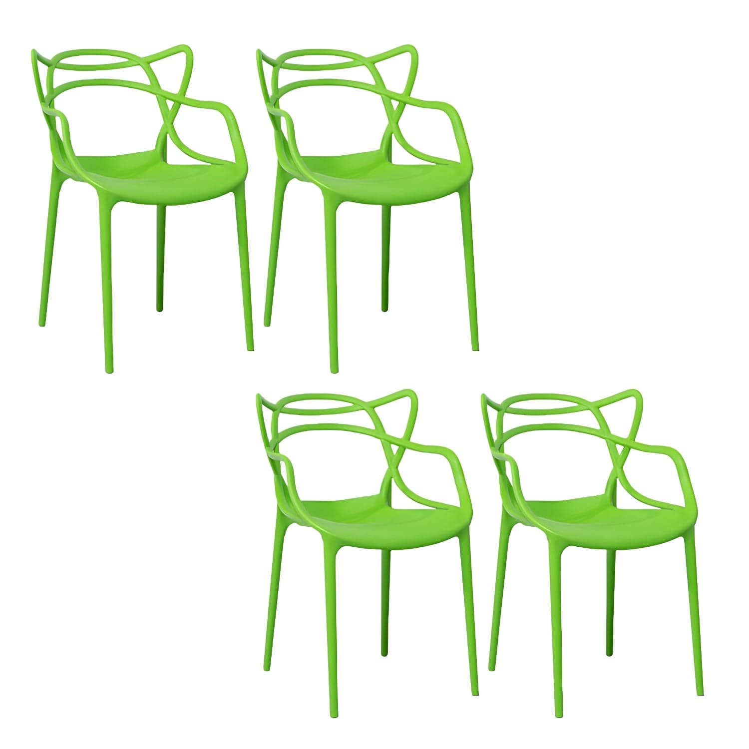 Open Back Dining Arm Chair Modern Indoor-Outdoor Plastic Chair - image 3