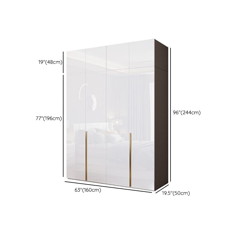 Simple Freestanding Cream Manufactured Wood Cabinet Armoire with Interior Shelves, Clothing Rod & Soft Close Drawer - image 22