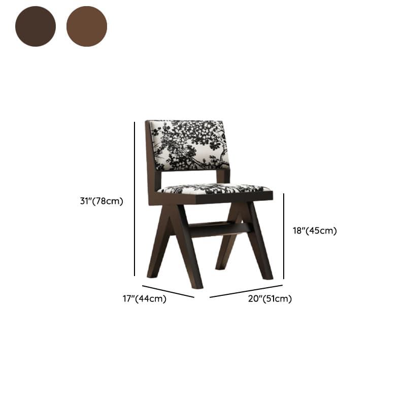 Modish Arm Chair with Ventilated Back, Padded Upholstery, Arms, and Natural Wood Legs - image 15