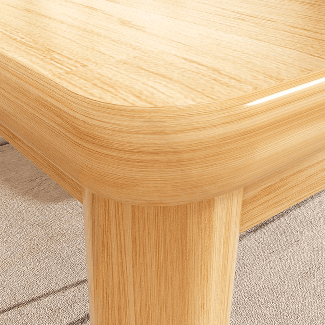 Dining Table Set with Rectangular Recycled Wood Top, 4 Legs, Fixed Table, Padded Chair with Back, Available in 5-piece/7 Piece Set/3 Pieces - image 8