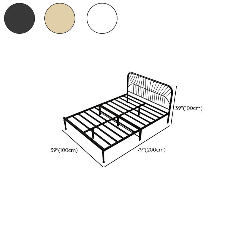 Modern Style Metal Frame Storage Panel Bed with Rectangular Headboard Shape - image 13
