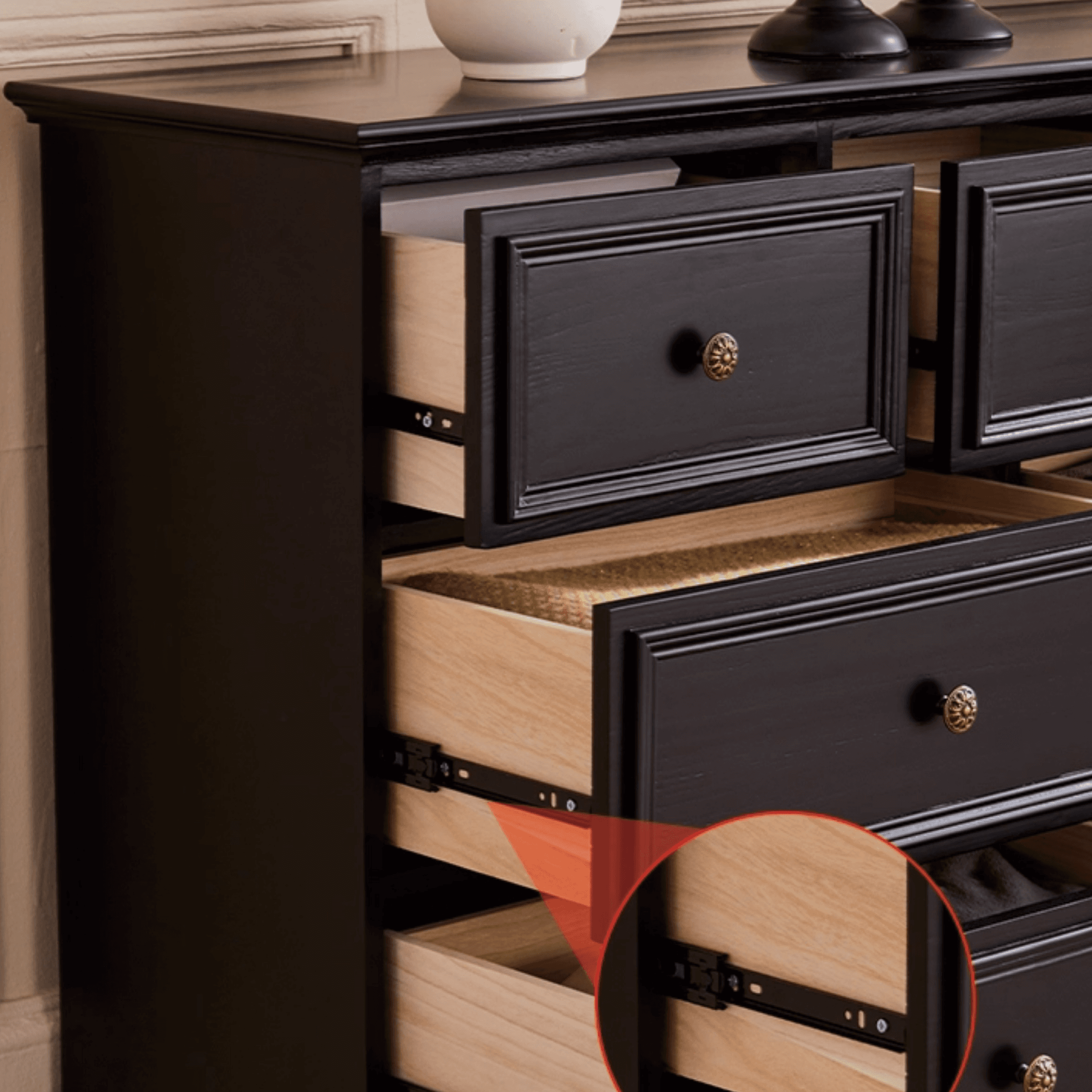 Casual Natural Wood Console Dresser/Semainier with 5/7/9 Drawers in Horizontal/Vertical Orientation - image 6