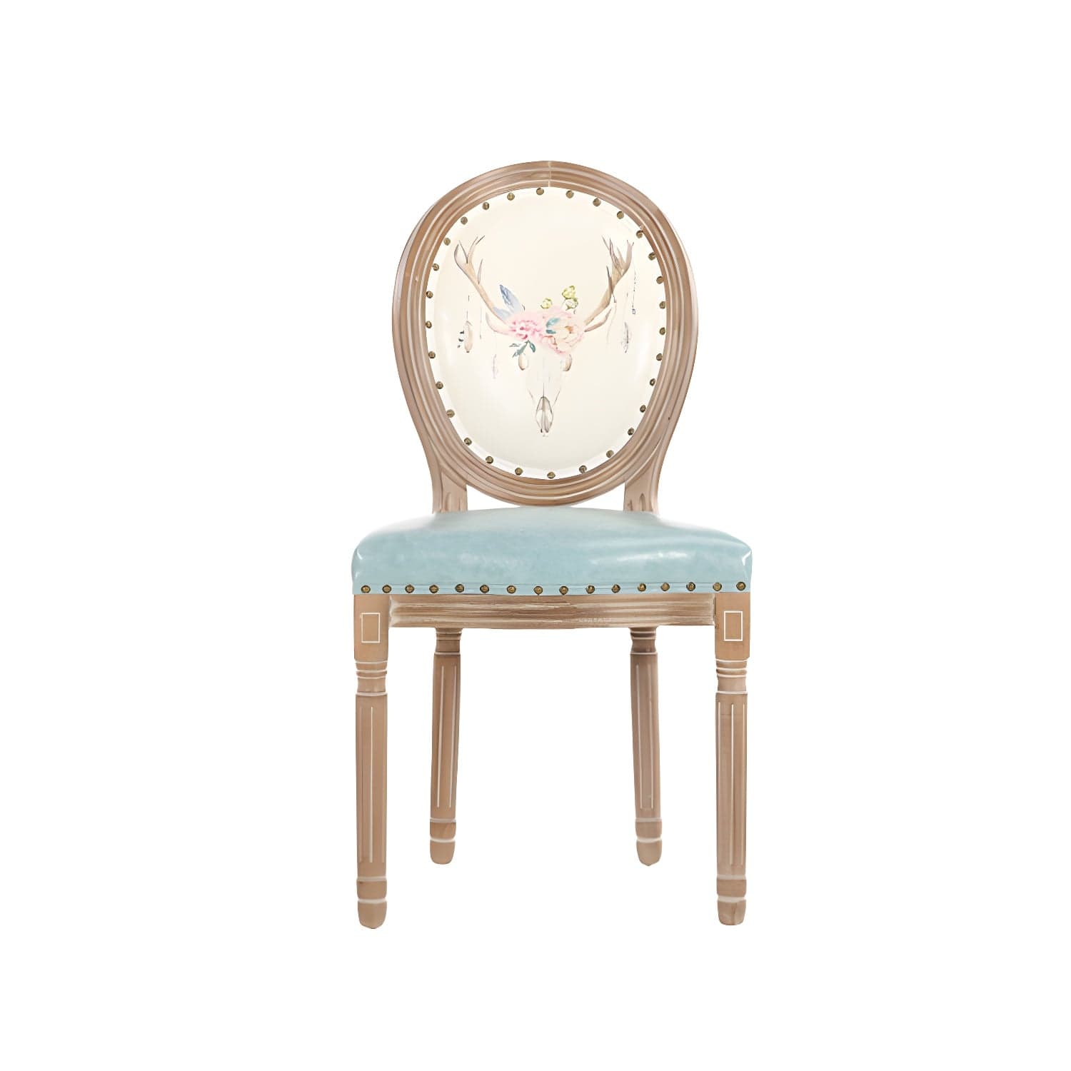 French Country Upholstered Armless Chair Home Solid Wood Dining Chair - image 17