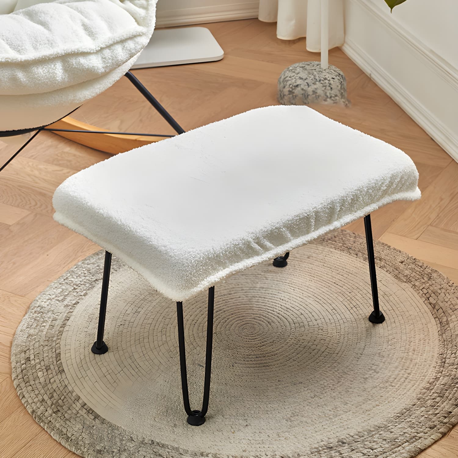 High Back Rocking Chair Ergonomic with Padded Seat Rocker Chair with Ottoman - image 22