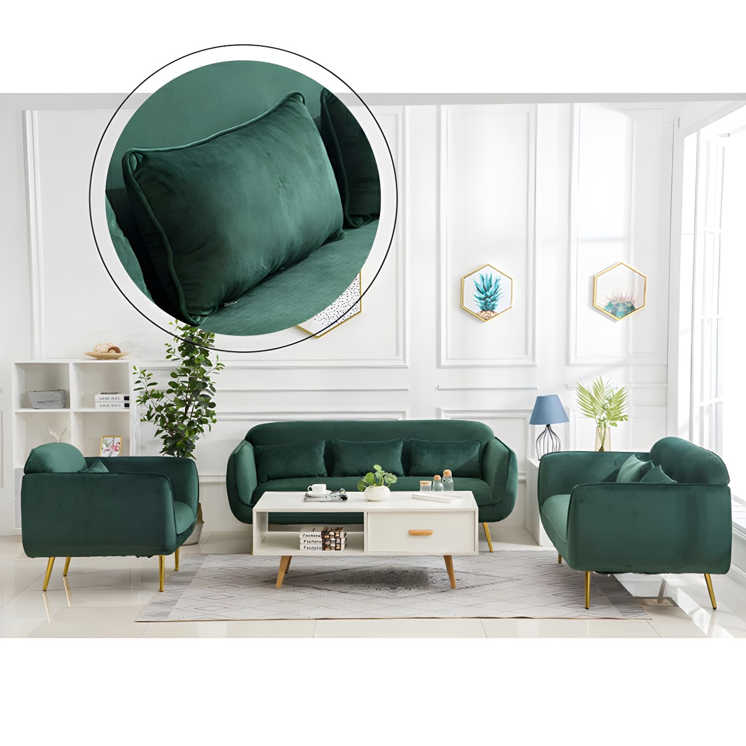 Glam Tight Back Loveseat with Flared Arm and Extra Pillows for Home and Apartment - image 27