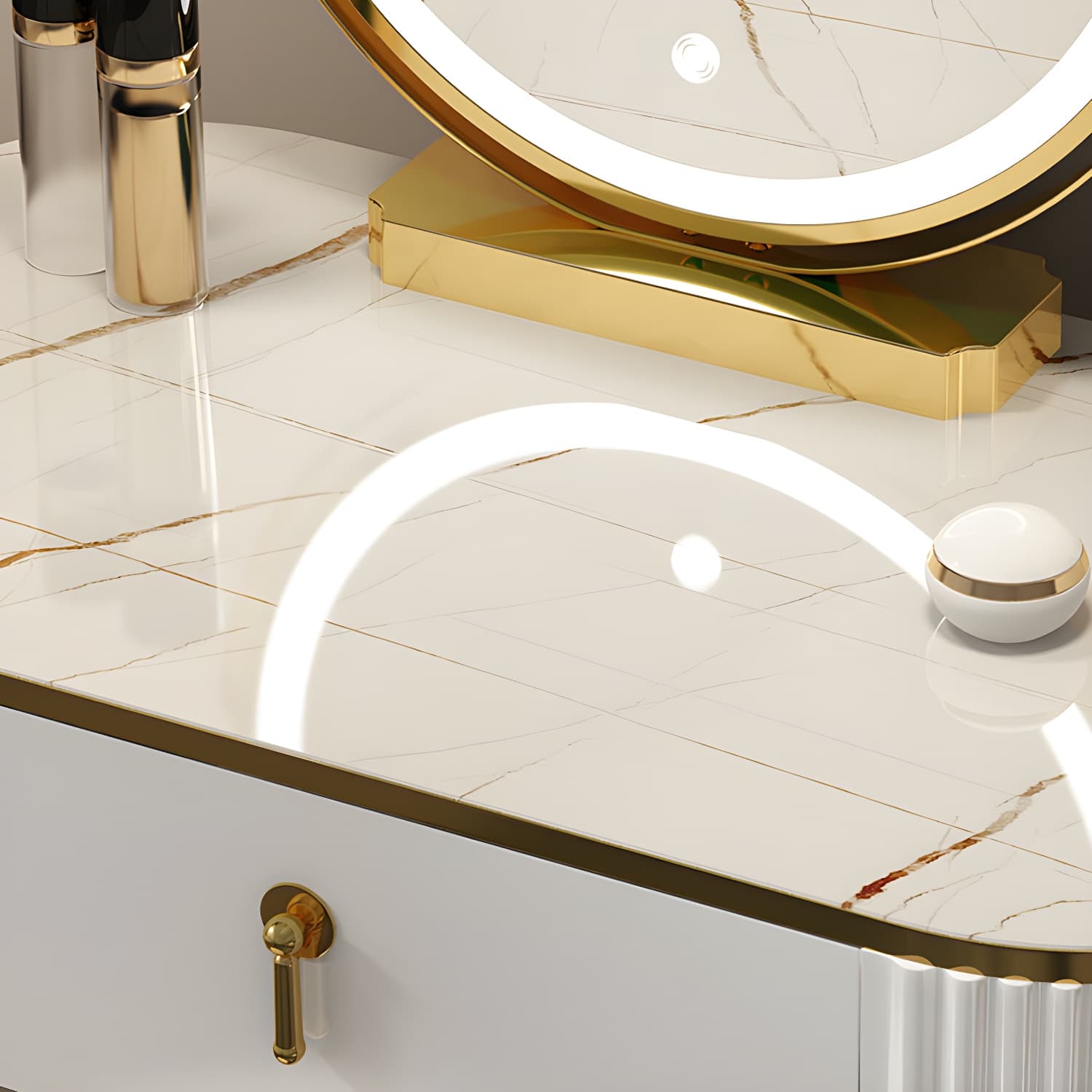Contemporary Makeup Vanity Desk Table 29.9" H Bedroom Makeup Counter - image 9