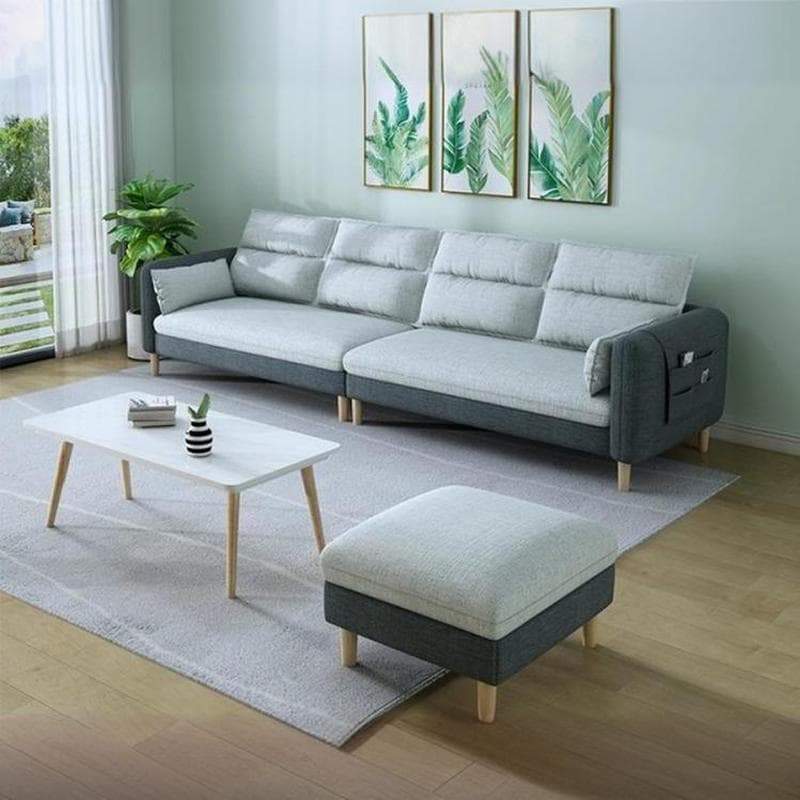 Modern Square Arm Storage Sofas with Loose Back and Ottoman for Living Room - image 7