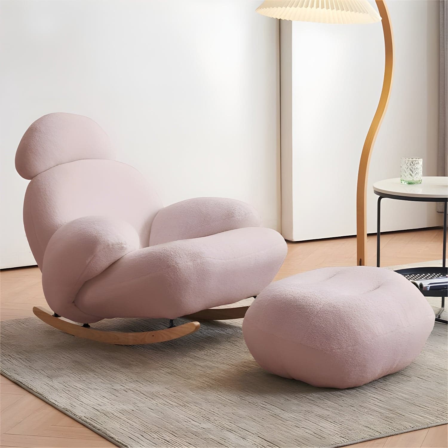 Rocking Accent Chair Solid Wood Contemporary Living Room Spindle - image 8