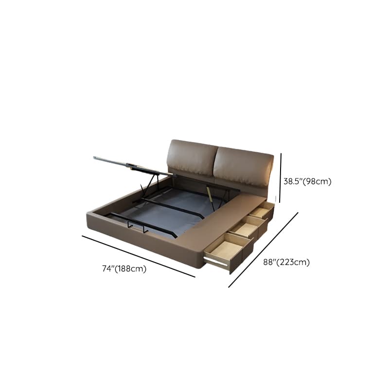 Storage Included Panel Bed with 3 Storage Boxes, Pine Wood Frame, and Sponge Upholstery - image 12
