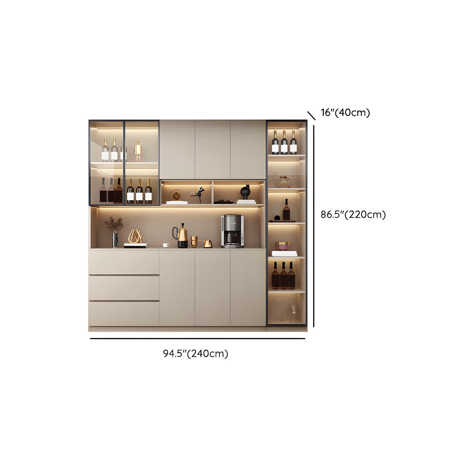 Modern Wood Cabinet with Glass Doors and Non-adjustable Shelves - image 19