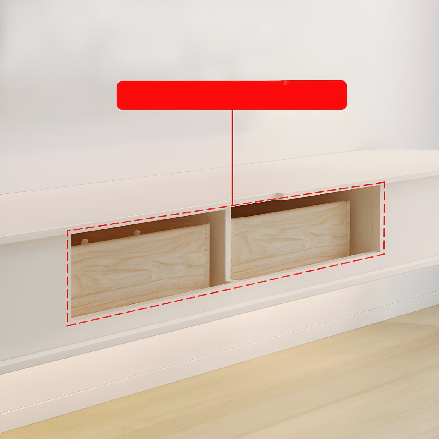 Contemporary Media Console Floating TV Media Console with Drawers - image 7