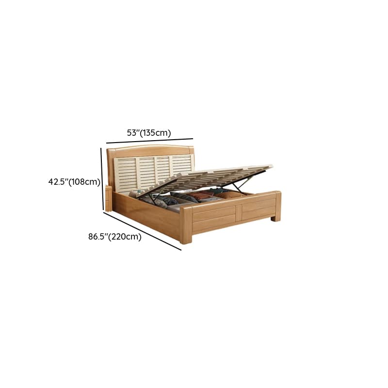 Natural Finish Solid Color Lumber Storage Bed/Pallet Bed Frame with 2 Storage Boxes, Bedroom - image 12