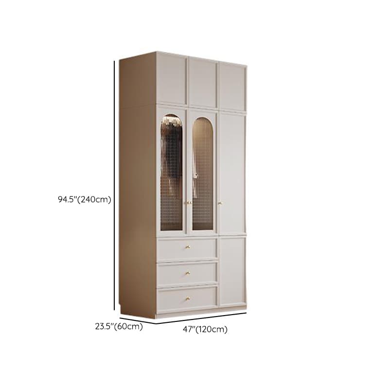 Casual Wooden Independent Armoire Cabinet with 3-Drawer, Interior Shelves, and Hanging Rod - image 9