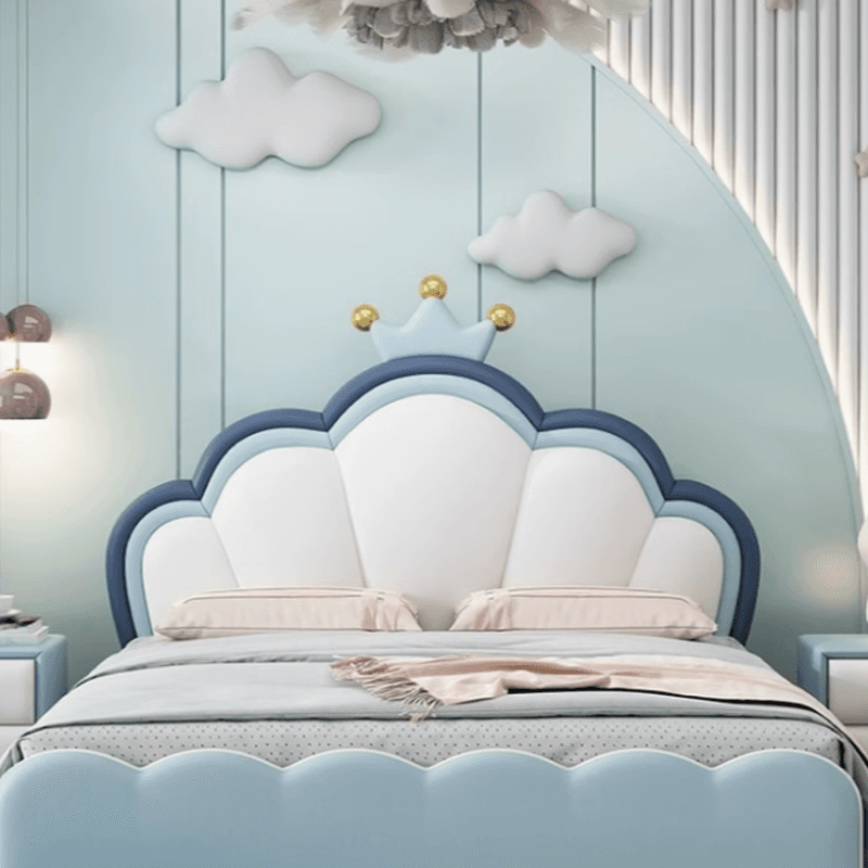 Modish Full/Twin Pine Wood Panel Headboard with Arched Shape, No Distressing, Sponge Fill, and Adjustable Height - image 6