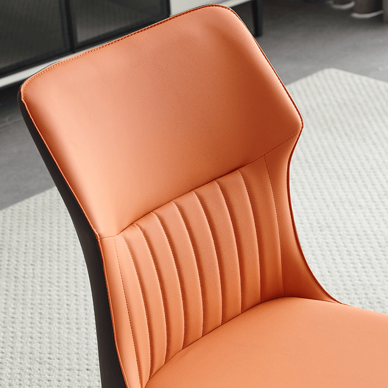 Minimalist Side Chair with Closed Back, Padded Upholstery, and Ink Metal Legs - image 11