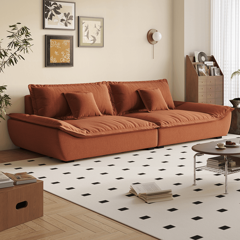 Modish Solid Color Stain Resistant Standard Sofa/Loveseat for 3-seater/4-seater/5 Person with 2 Pillows - image 7