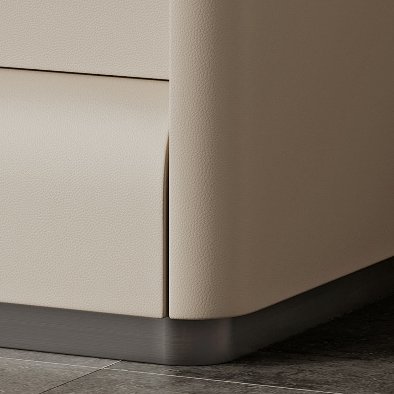 Contemporary Bedside Cabinet Stone Bed Nightstand with 2 Drawers - image 18