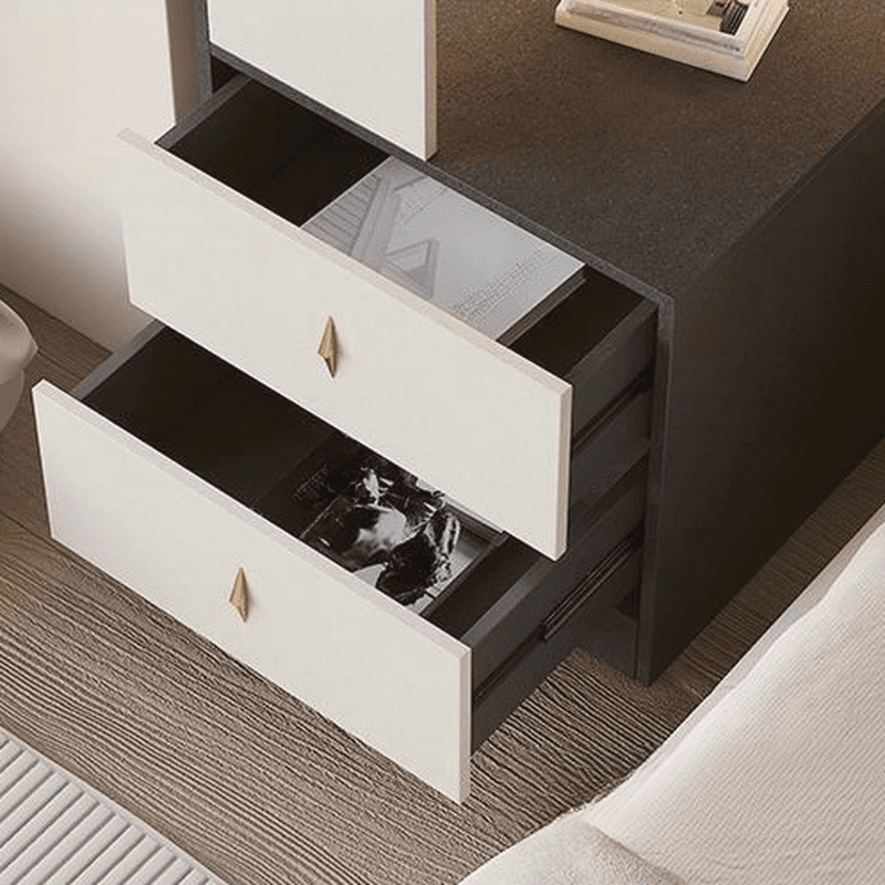 Modish Timber White/Ink/Gray Nook Accent Chest with 4 Exterior Shelves & Soft Close Drawer - image 9