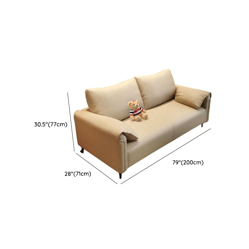 Modern Solid Color Tear Resistant Standard Sofa/Loveseat in Black/Ivory for 3-seater/Seats 2 - image 19