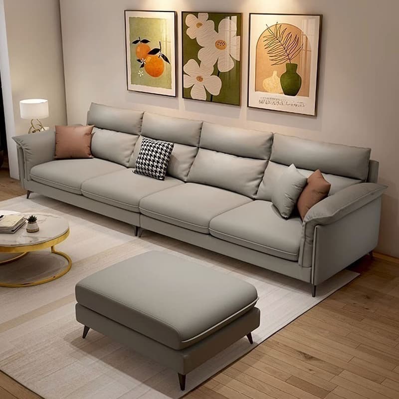 Modern Cushion Back Gray Standard Size Pillow Top Arm Gray Wood Sectionals - image 4