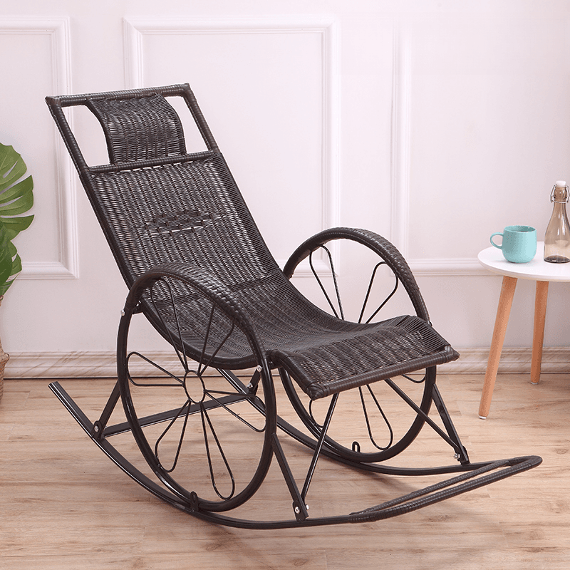 Simplistic Synthetic Rocking Chair, Scratch-tolerant with Track Arm - image 6