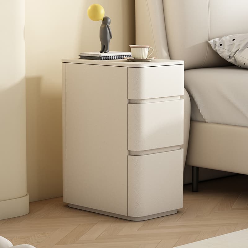 Minimalist Drawer Storage Nightstand with 3 Drawers and Artificial Leather Countertop - image 5