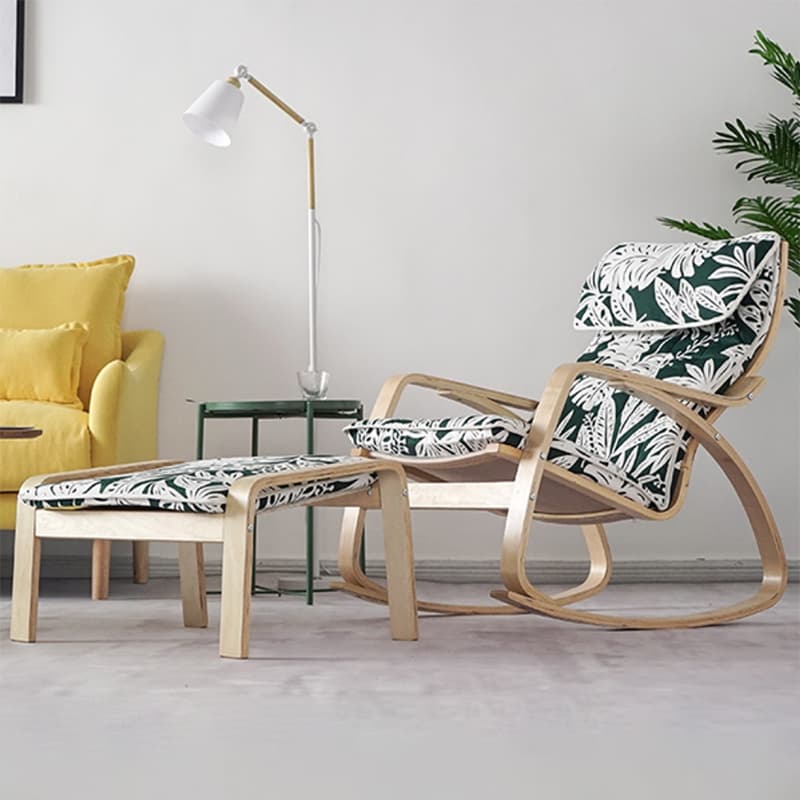 Modern Upholstered Rocking Chair Set with Track Arms and Matching Ottoman - image 18