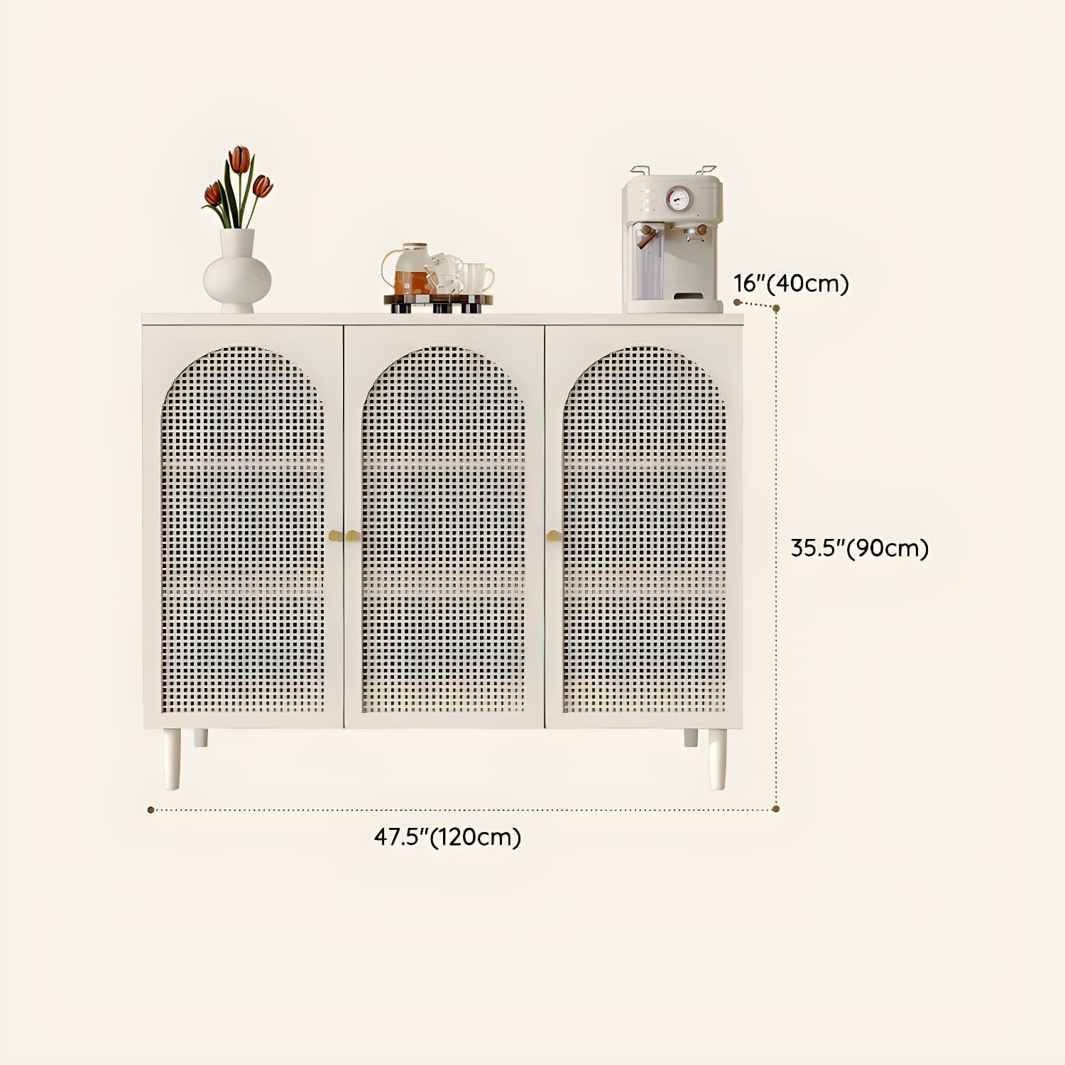 White Modern Sideboard Credenza with Cabinets and Reserve Installation Holes, Full Assembly Required - image 17