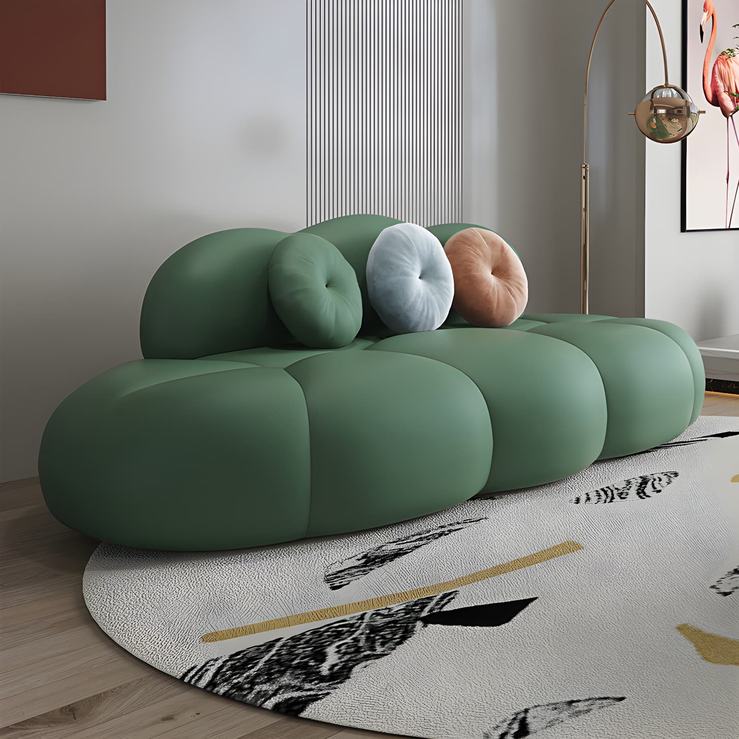 Contemporary Stationary Living Room Armless Standard Cushions Sofa