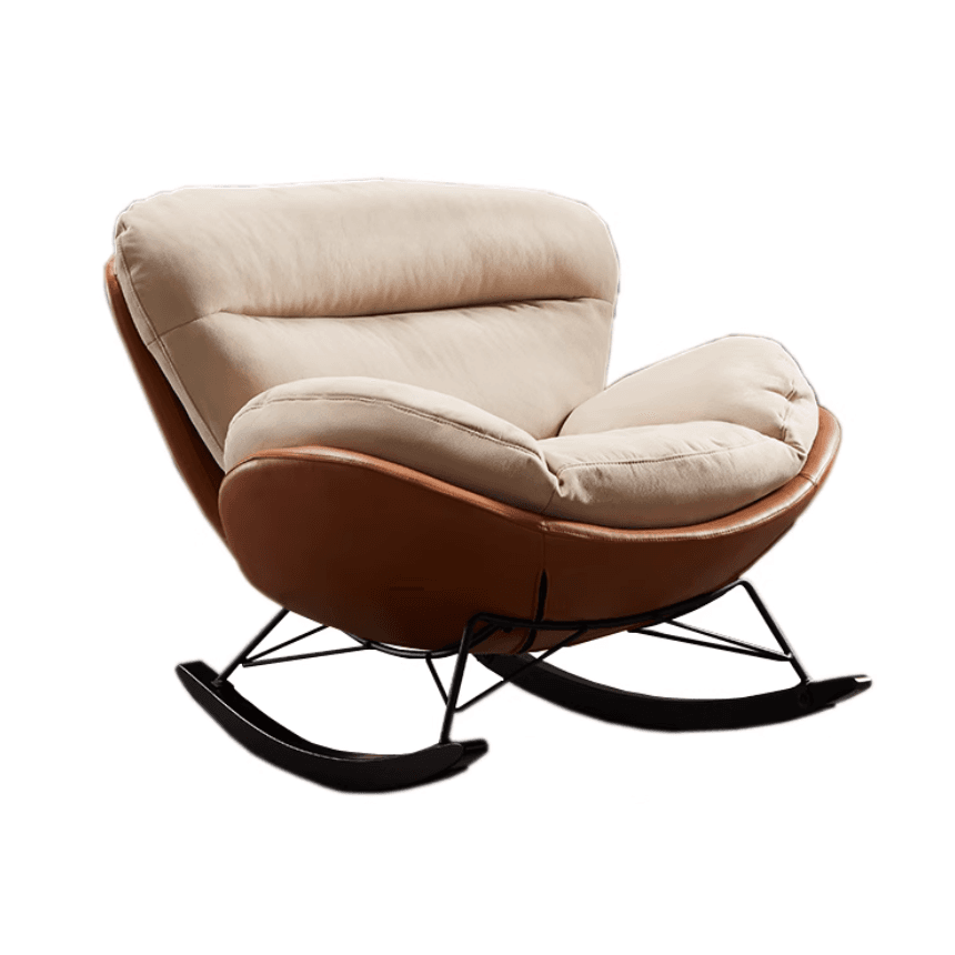 Simple Upholstered Rocking Chair with Padded Comfort - image 8