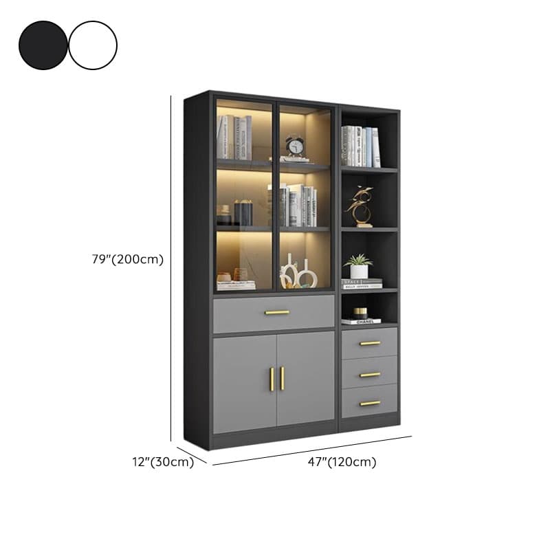 Moisture-proof Scratch-shielded Accent Cabinet with 4 Exterior Shelves, Black Top, Soft Close Drawer, Stain Resistant, and Lighting - image 8