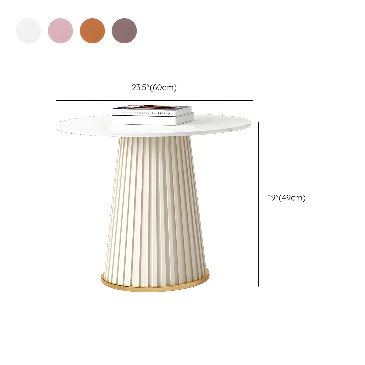 Slate Round Coffee Table Pedestal Coffee Cocktail Table for Living Room - image 14