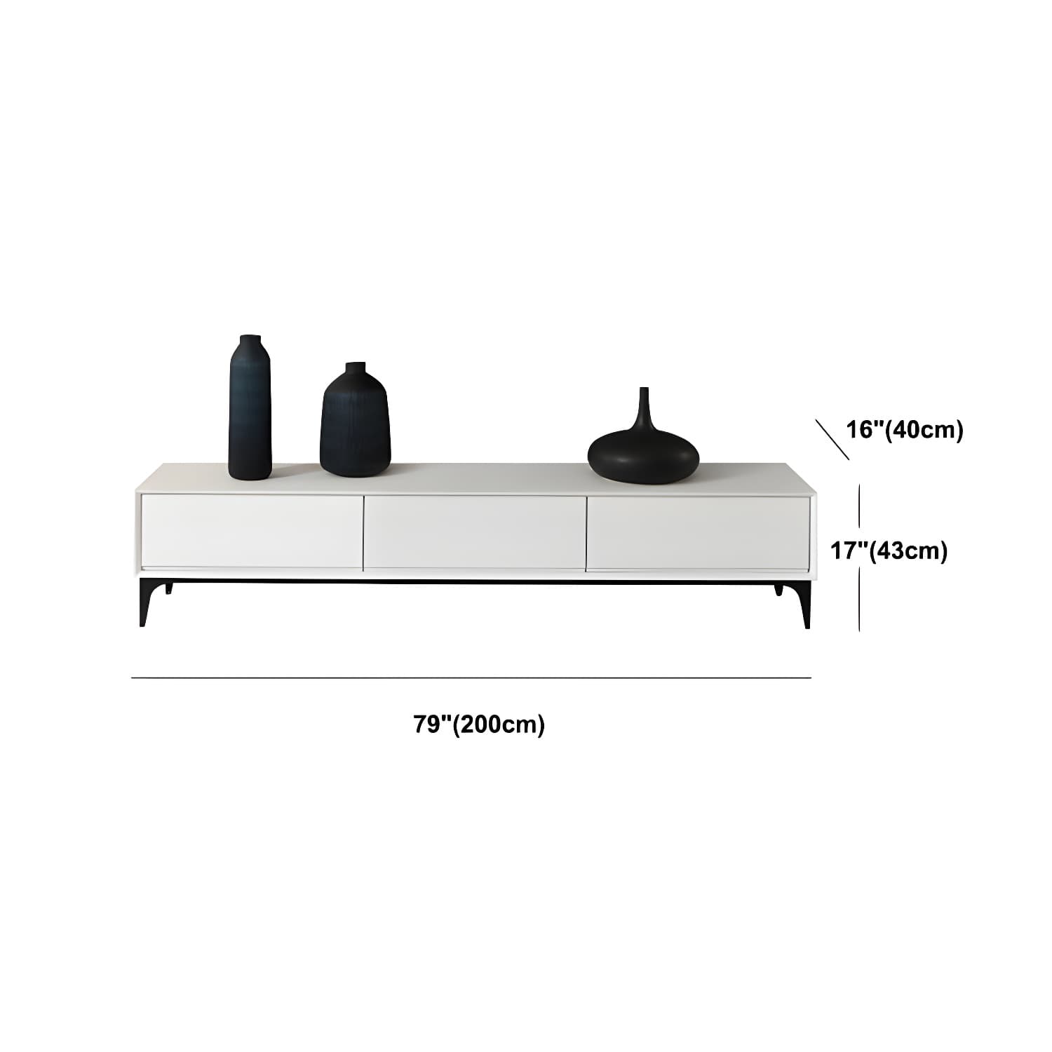 Contemporary Media Console 3/4 Drawers Media Console TV Stand - image 13