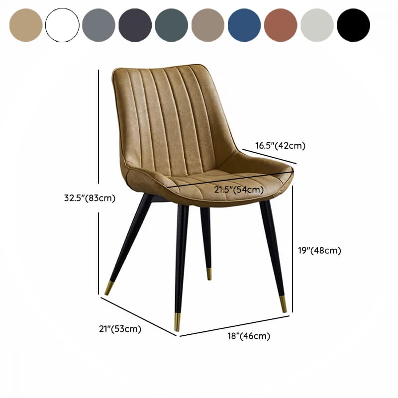 Outlined Faux Leather Upholstered Reliable Side Chair with Metal 4 Legs for Restaurant - image 38