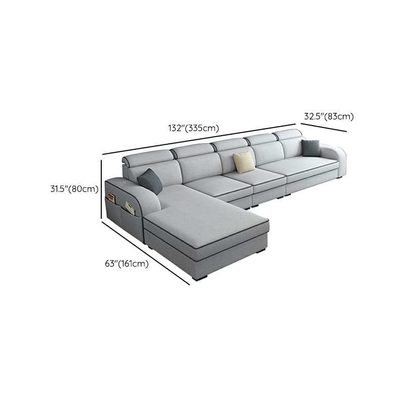 Square Arm Sectional Sofas with Adjustable Pillows and Storage - image 23