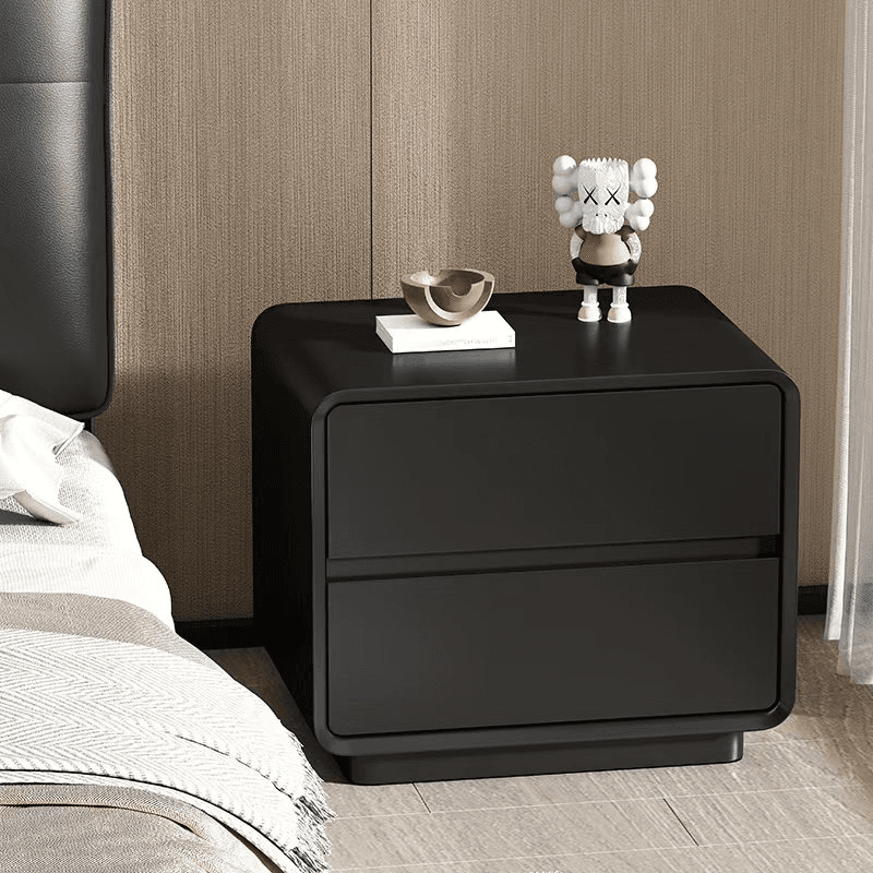 Modish Drawer Storage Bedside Table with 2 Drawers and Laminate Countertop