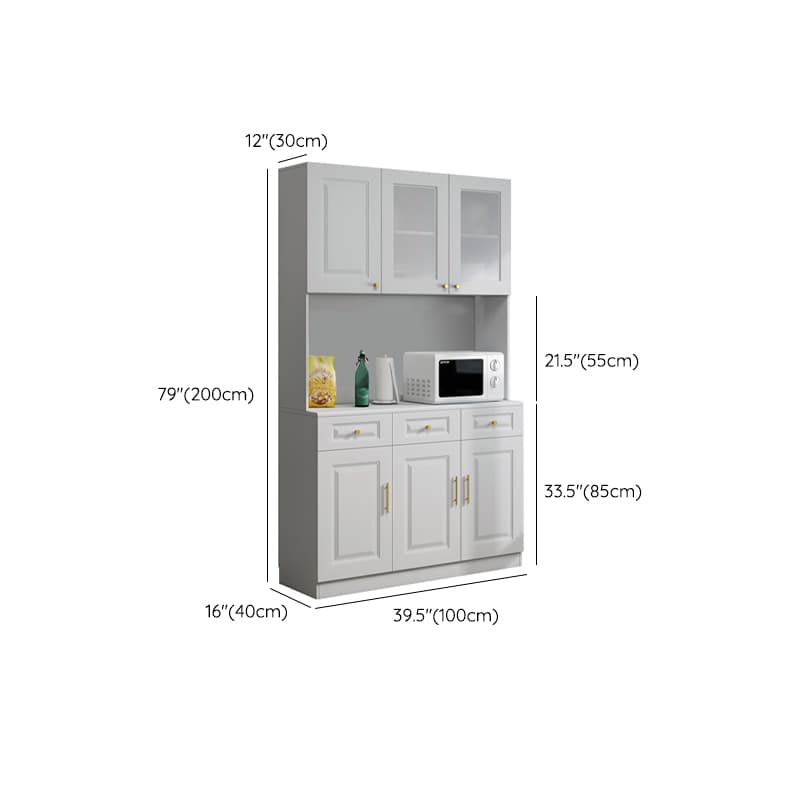 Glam White Wood Sideboard with Storage Cabinets and Included Adjustable Shelving - image 16