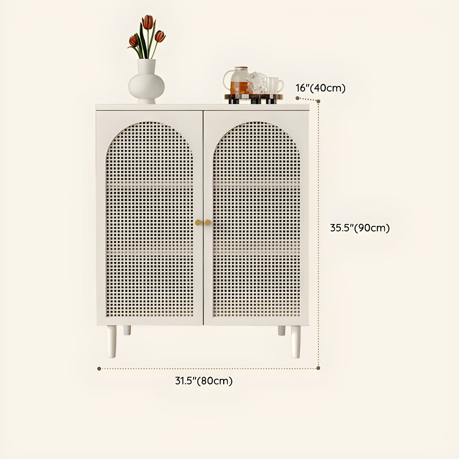 White Modern Sideboard Credenza with Cabinets and Reserve Installation Holes, Full Assembly Required - image 15