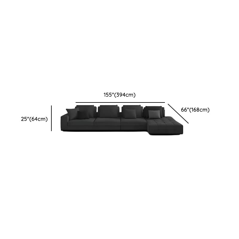 L-Shape Dark Upholstery Corner Sectional, Seats 5 with Button-tufted Design - image 12