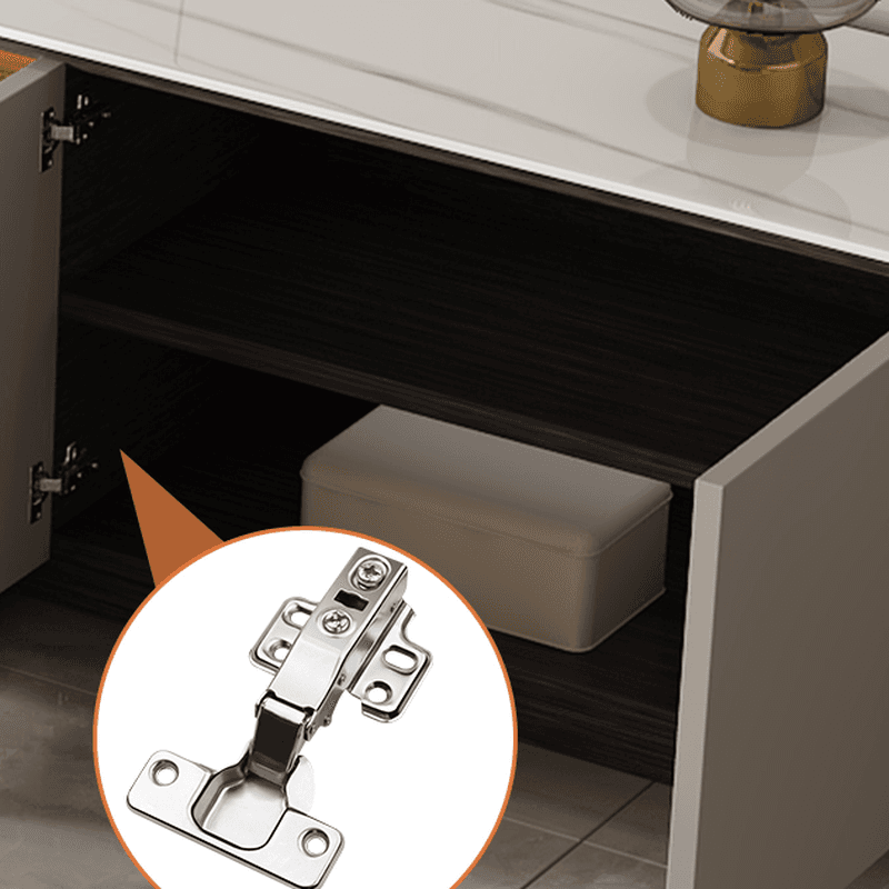Beige Stone TV Stand with 4-Drawer, 2 Cabinets/4-Cabinet, Cable Management, Visible Storage and Light - image 8