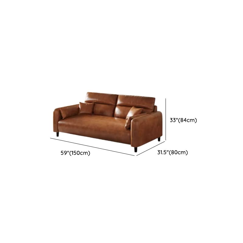 Modish Solid Color Stain Resistant Standard Sofa/Loveseat in Auburn, 3-Seater/4-Seater/5 Person with 2 Pillows - image 6