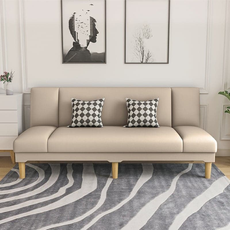 Scandinavian Armless Sleeper Sofa, Light Wood, Foam Filling, Includes Pillows - image 11