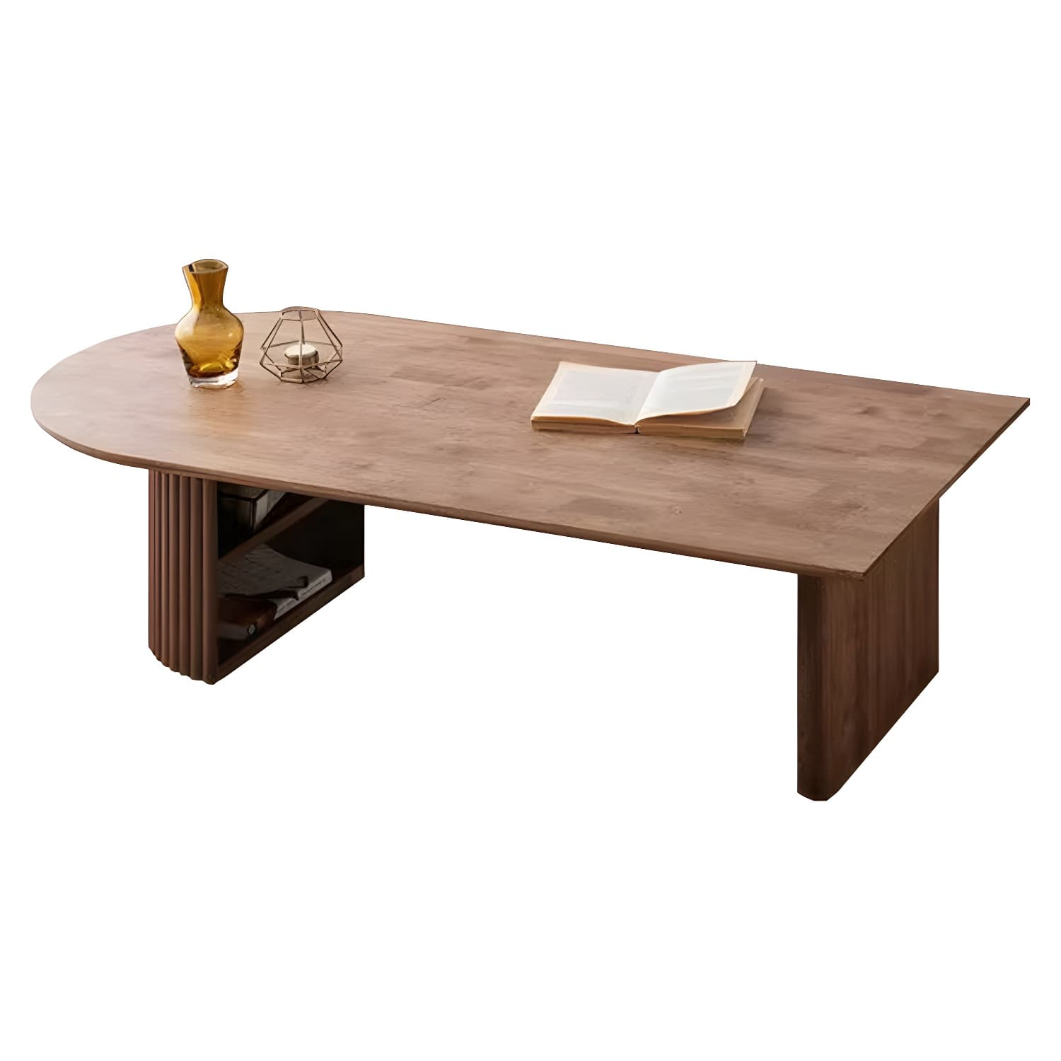 Modern Brown Wood Coffee Table with Rectangular Top and Brown Base - image 8