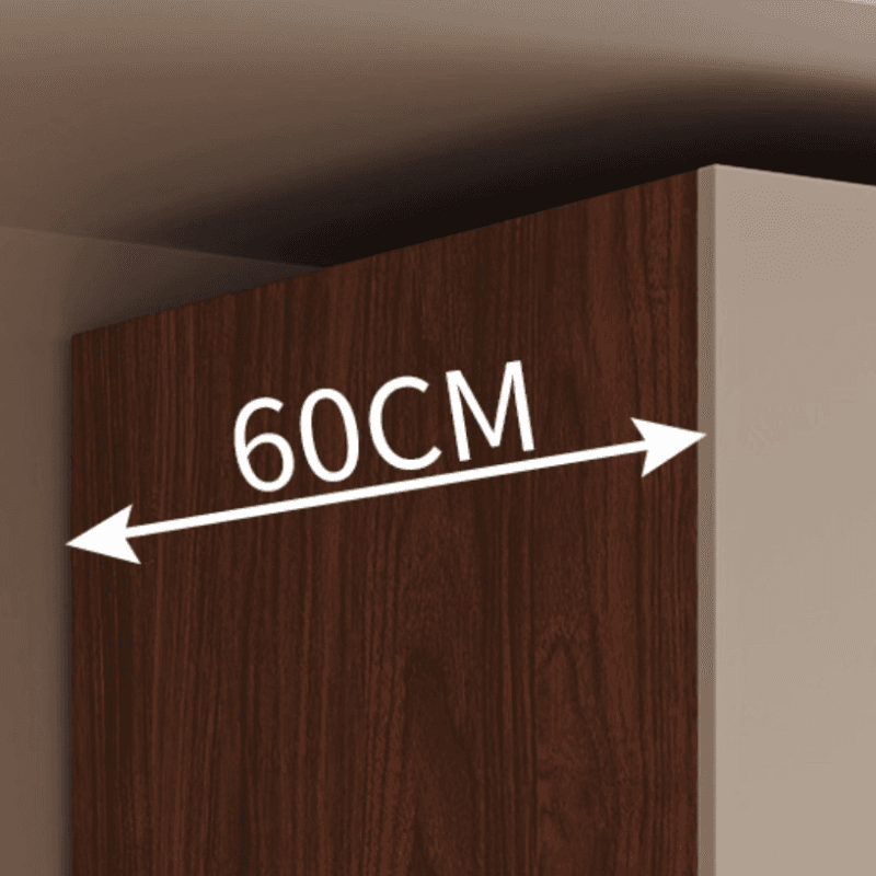 White Minimalist Manufactured Wood Wardrobe Closet with 2 Drawers, Soft Close Door, Interior Shelves, and Clothing Rod - image 3