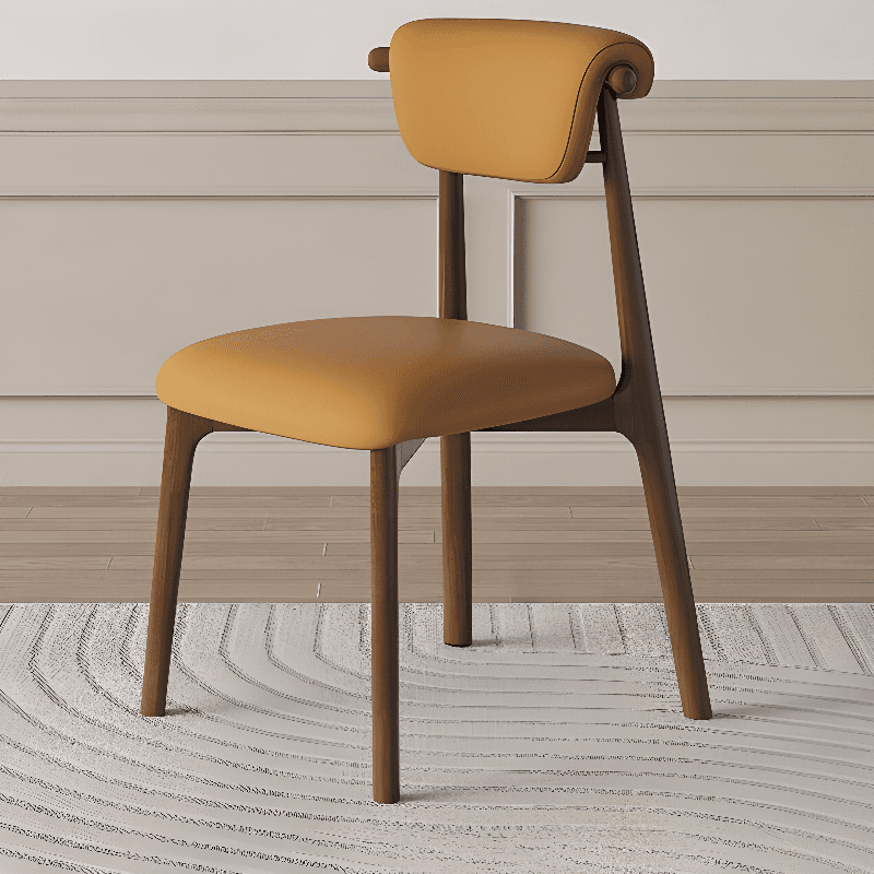 Casual Side Chair in Vinyl Leather with Wood Legs, Low Back, Framed and Balanced - image 6