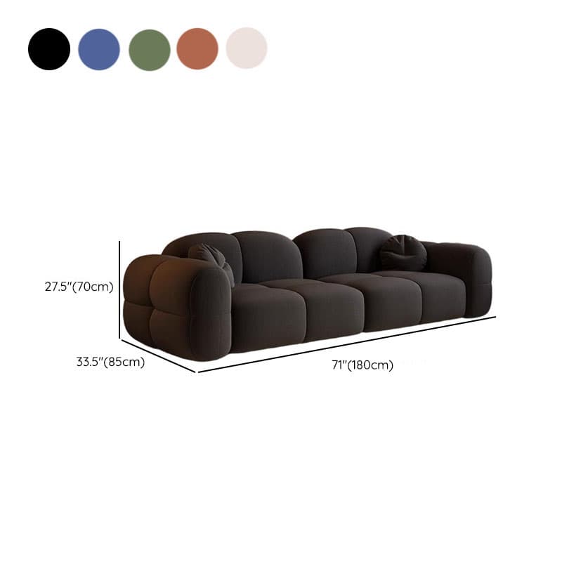 Trendy Solid Color Stain Resistant Loveseat in Light Gray/Olive Green/Beige for 2 People with 2 Pillows - image 26