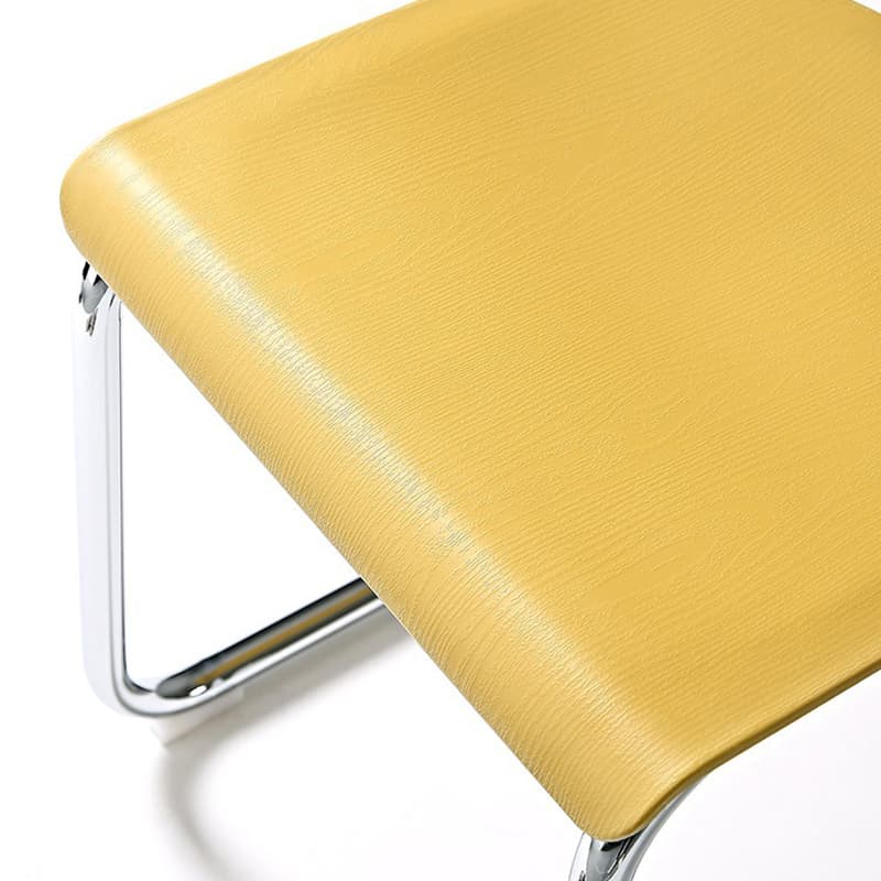 Cantilever Stable Armless Chair with Foot Pads, Open Back and Metal Base in a Modern Style - image 13