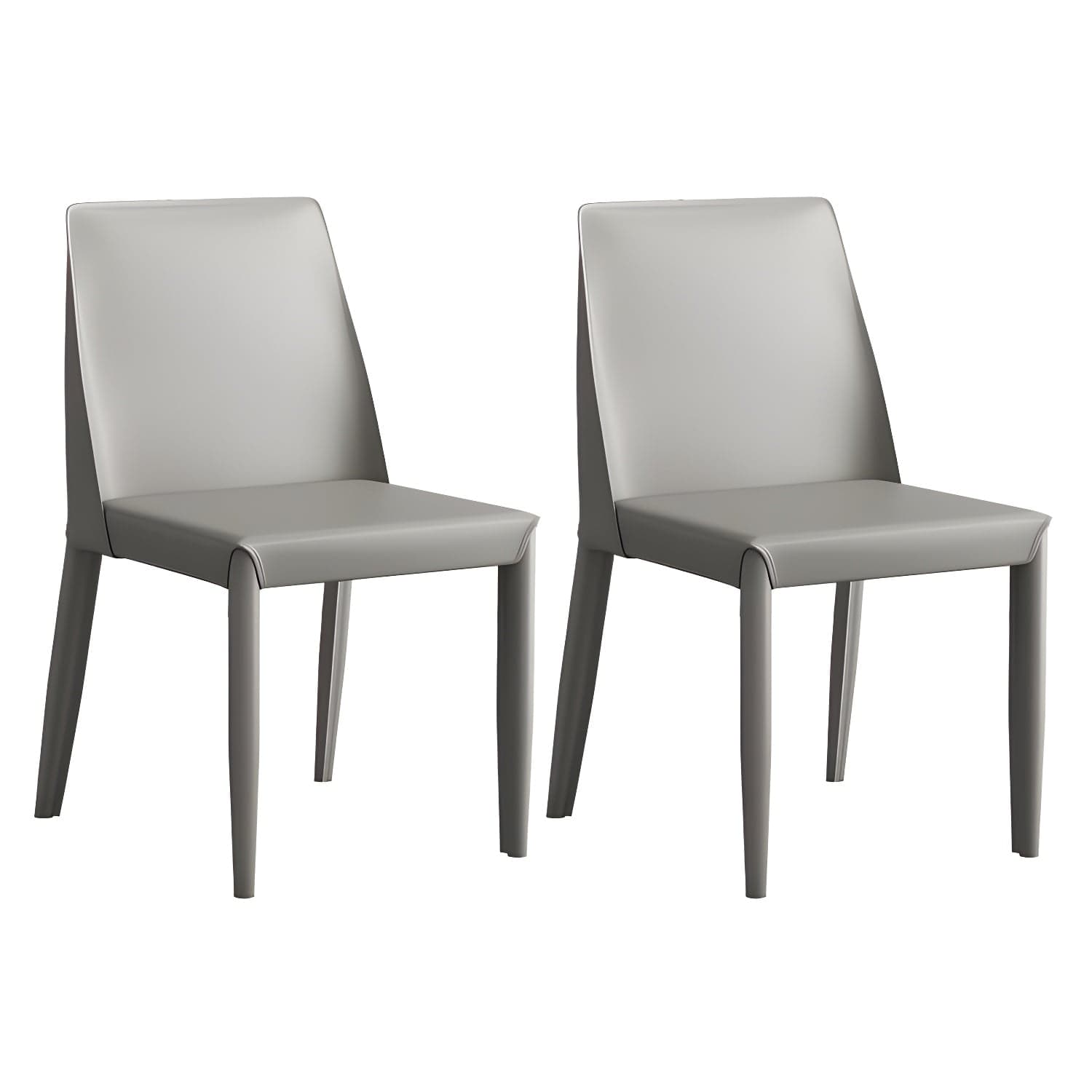 Modern Leather Dining Chair Parsons Furniture with Steel Legs in Matte Finish for Home - image 9