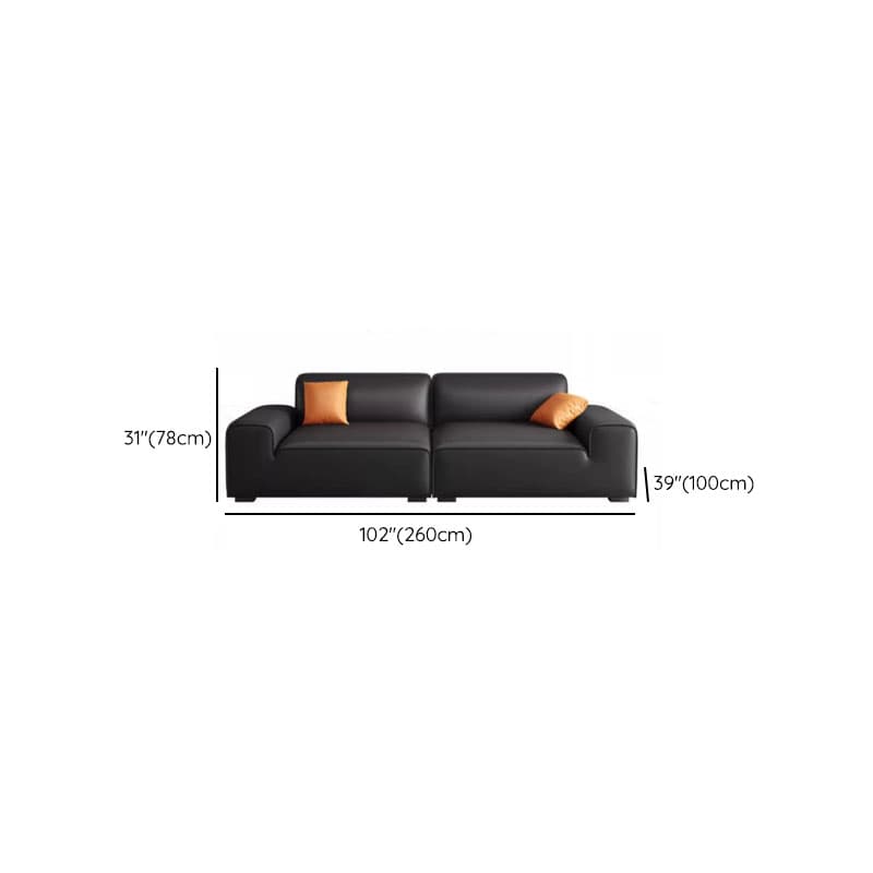 Midnight Black/White Standard Sofa/Loveseat with Armrest for Drawing Room - image 12
