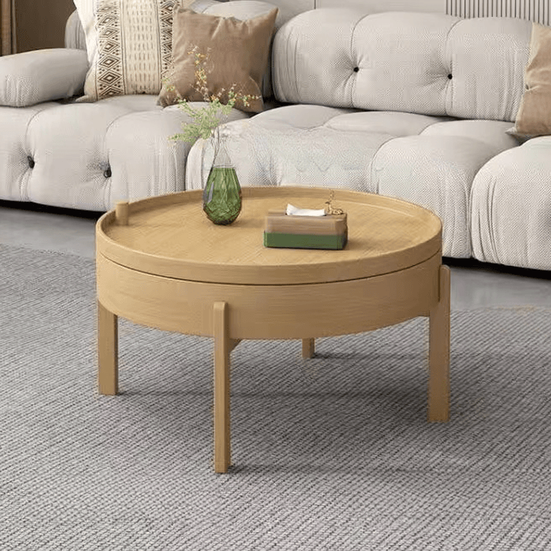 Shabby Chic Circular-shaped Lumber Pallet Table with Stockroom for Indoor Use - image 5